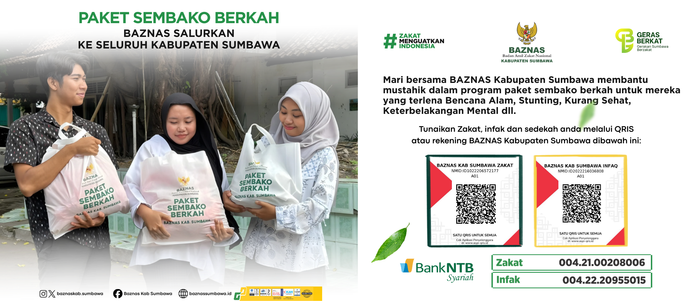 Rekening Zakat, Infak dan Sedekah BAZNAS Kabupaten Sumbawa